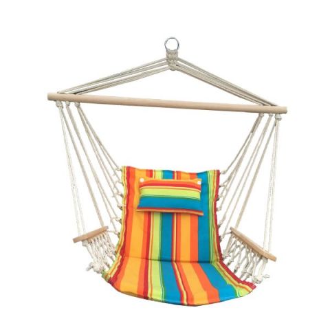 Hanging Hammock Chair With Pillow Multi-Colored Pattern
