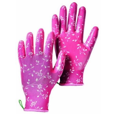 Hestra Fuchsia Garden Dip Nitrile Dip Gloves